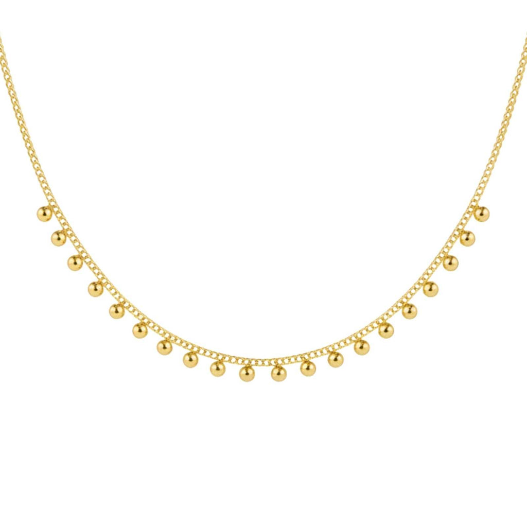 Minimalist Sequined Tiny Beads Gold Plated Necklace For Women