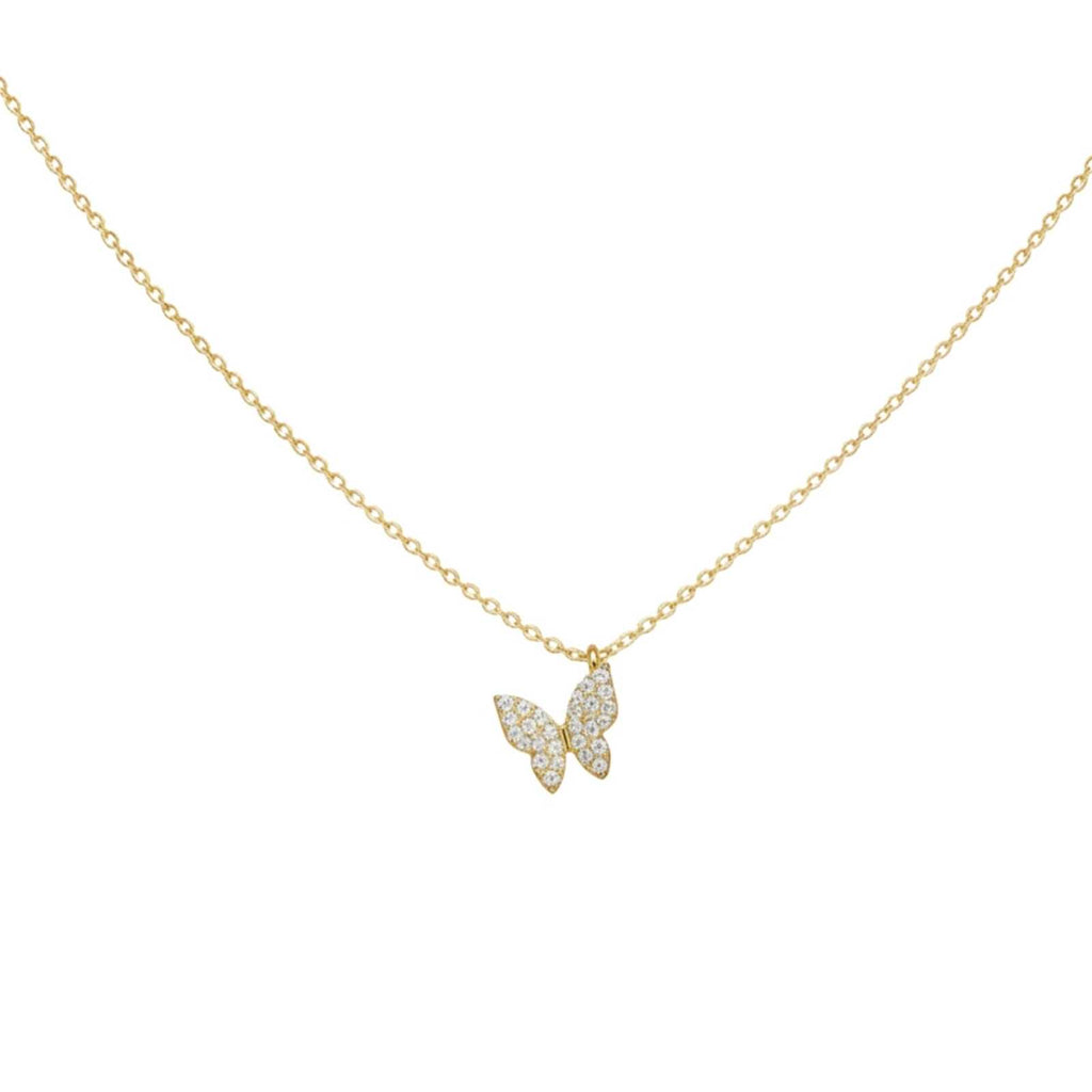 Minimal Gold Plated Butterfly Pendant for Women