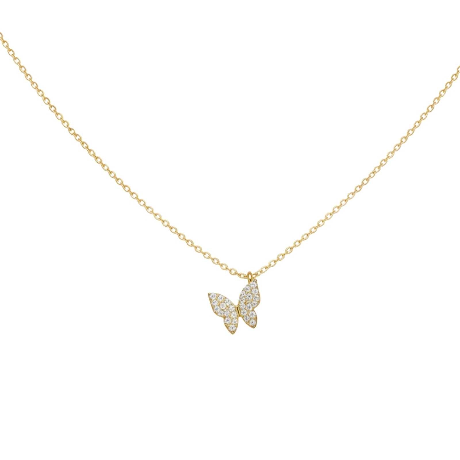 Minimal Gold Plated Butterfly Pendant for Women